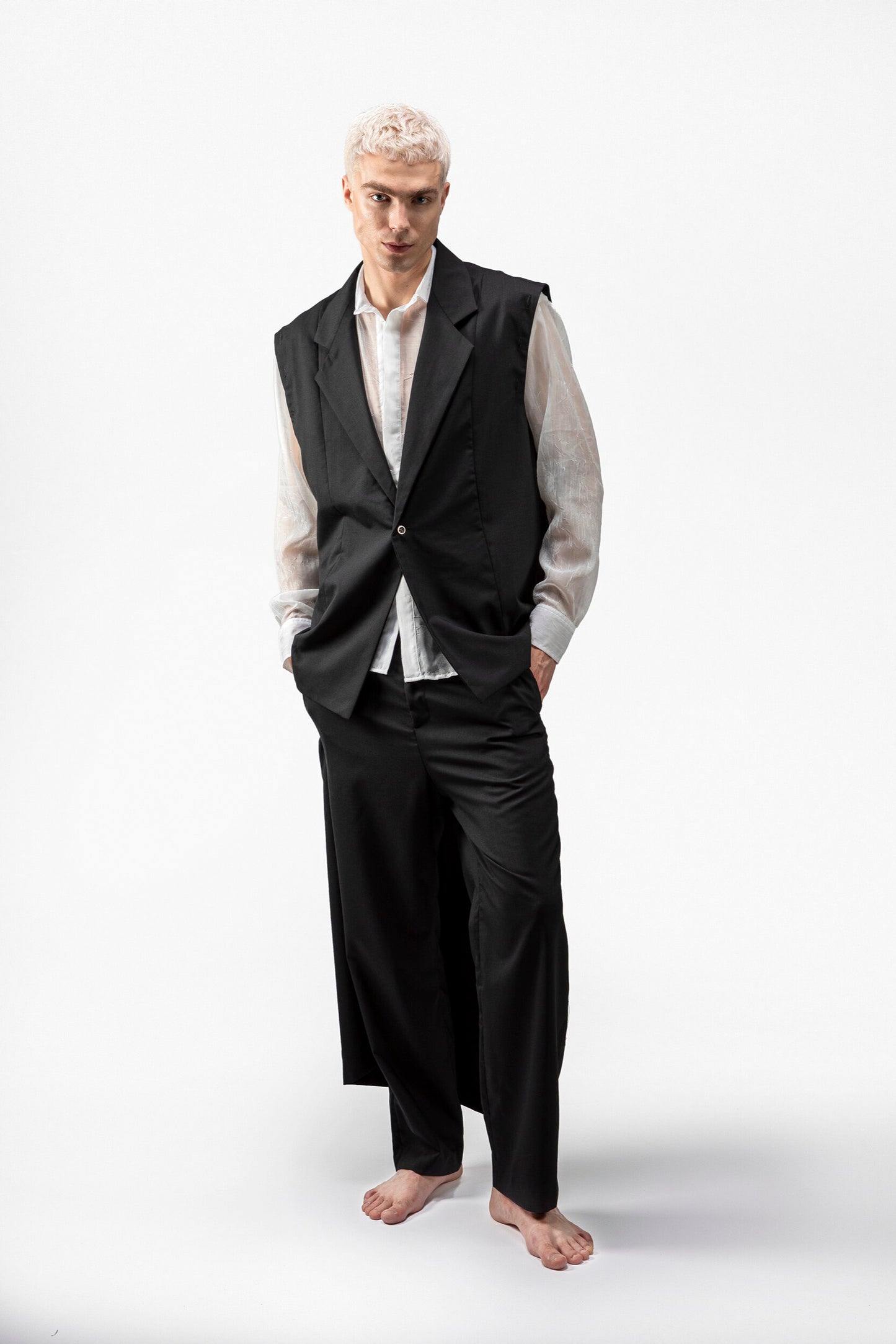 Blazer con maniche removibili