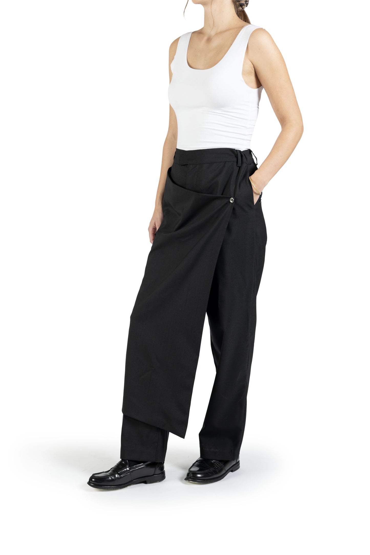 Pantalone con pannello elasticizzato