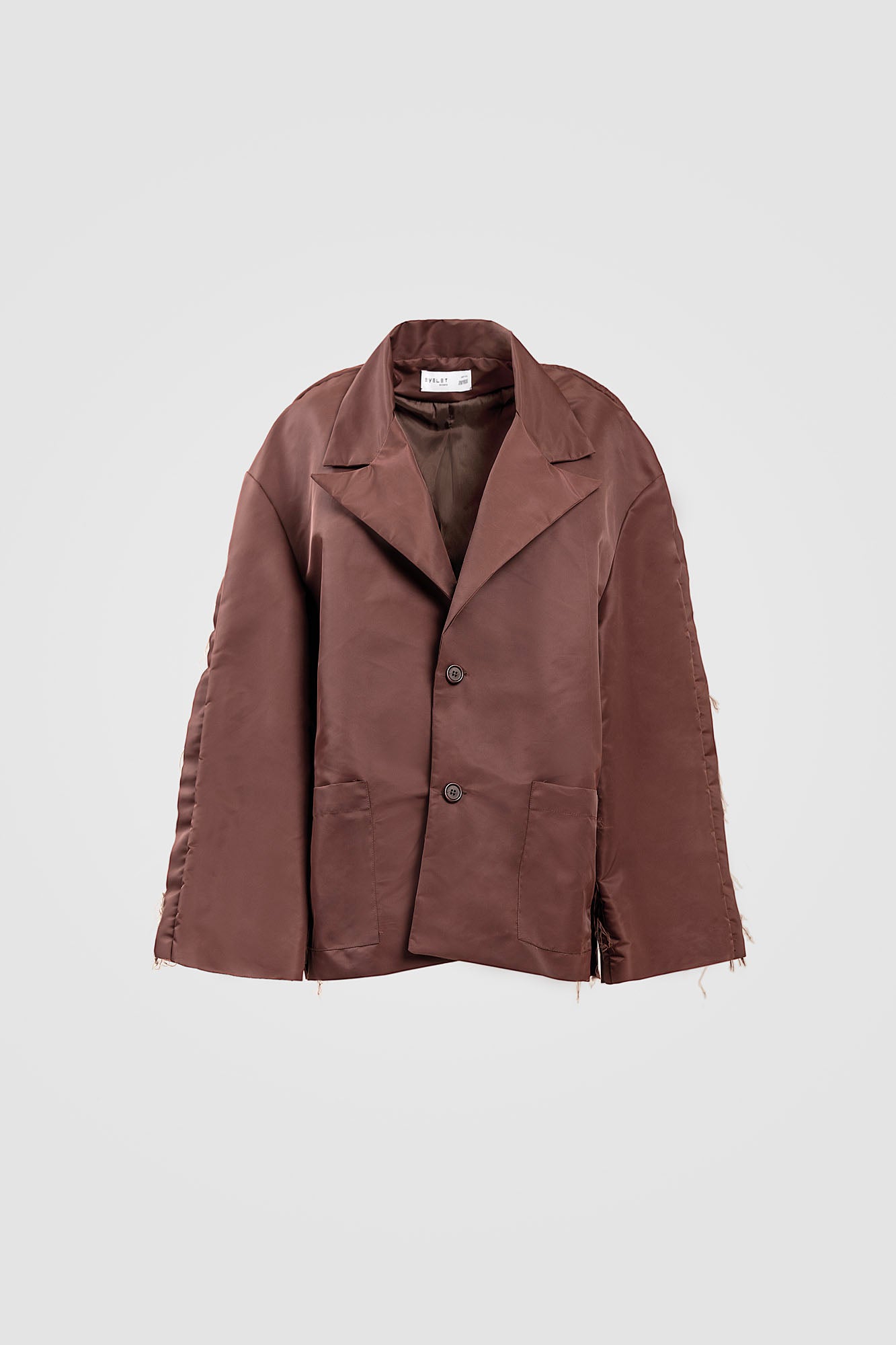 Jacket with frayed finish