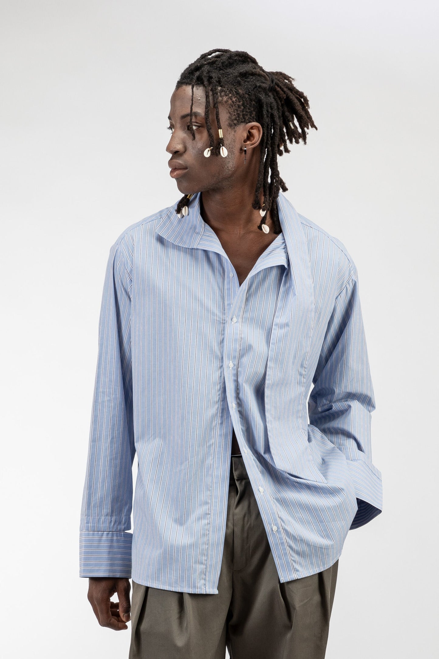 Camicia con Collo Asimmetrico