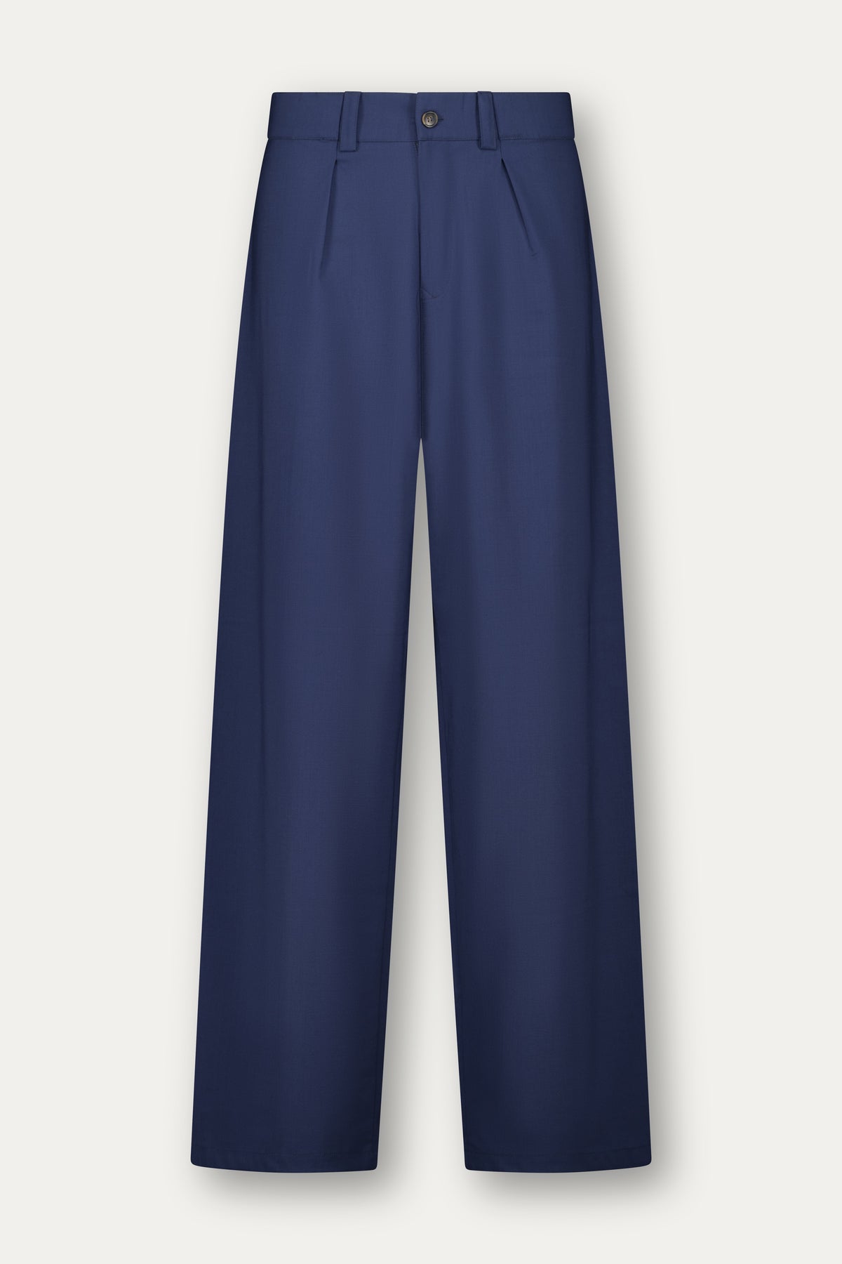 Pantalone con pinces in lana blu