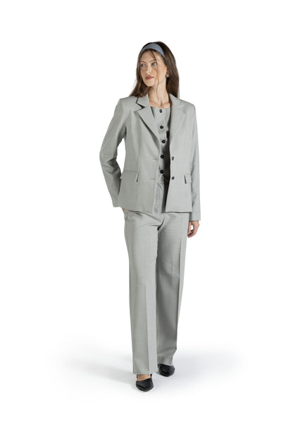 Gilet con scollo a barca in lana grigio chiaro