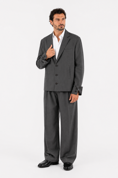 Pantalone con pinces in lana Principe di Galles marrone