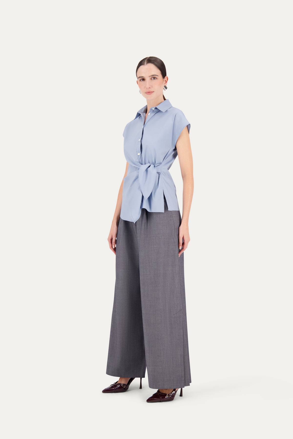 Camicia con nodo in cotone