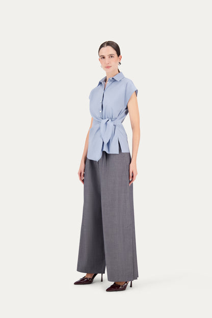 Camicia con nodo in cotone