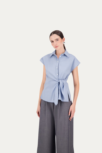 Camicia con nodo in cotone