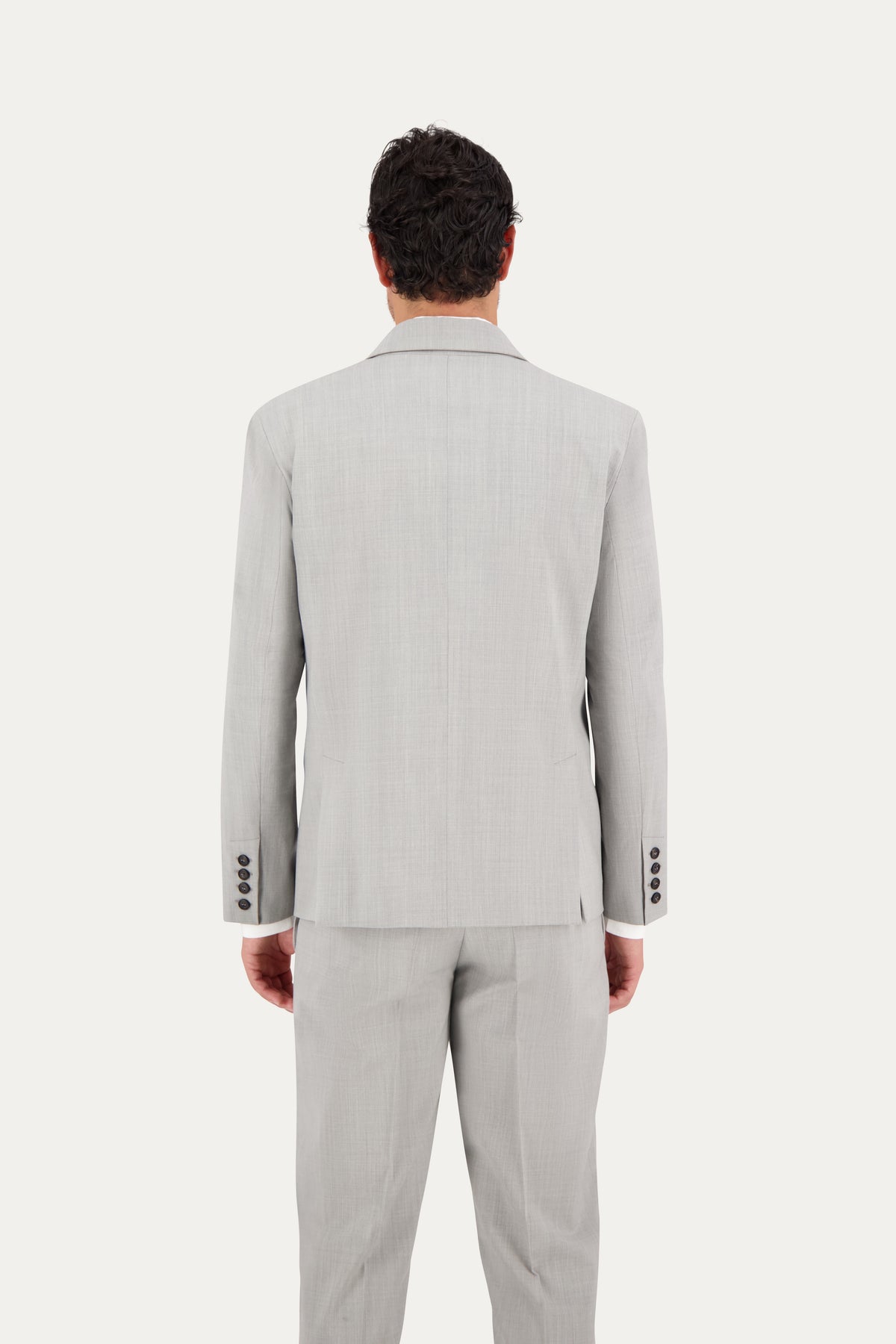 Blazer slim in lana grigio chiaro
