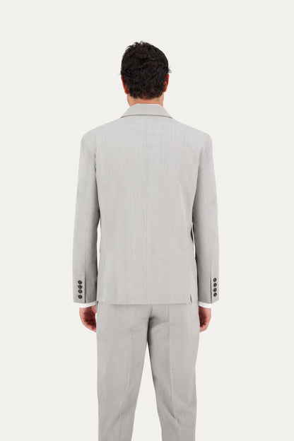 Blazer slim in lana grigio chiaro