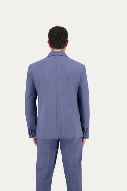 Blazer slim in lana blu chiaro
