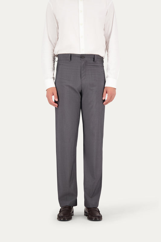 Straight-leg wool trousers in grey