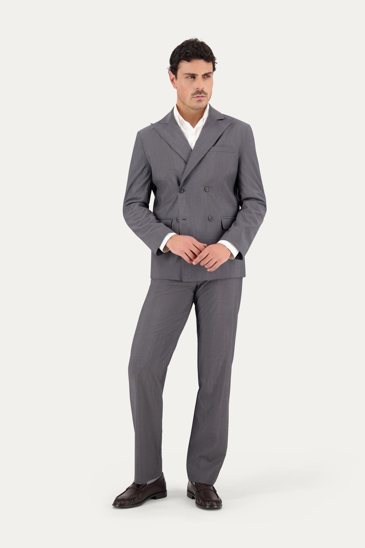 Blazer doppiopetto in lana grigio