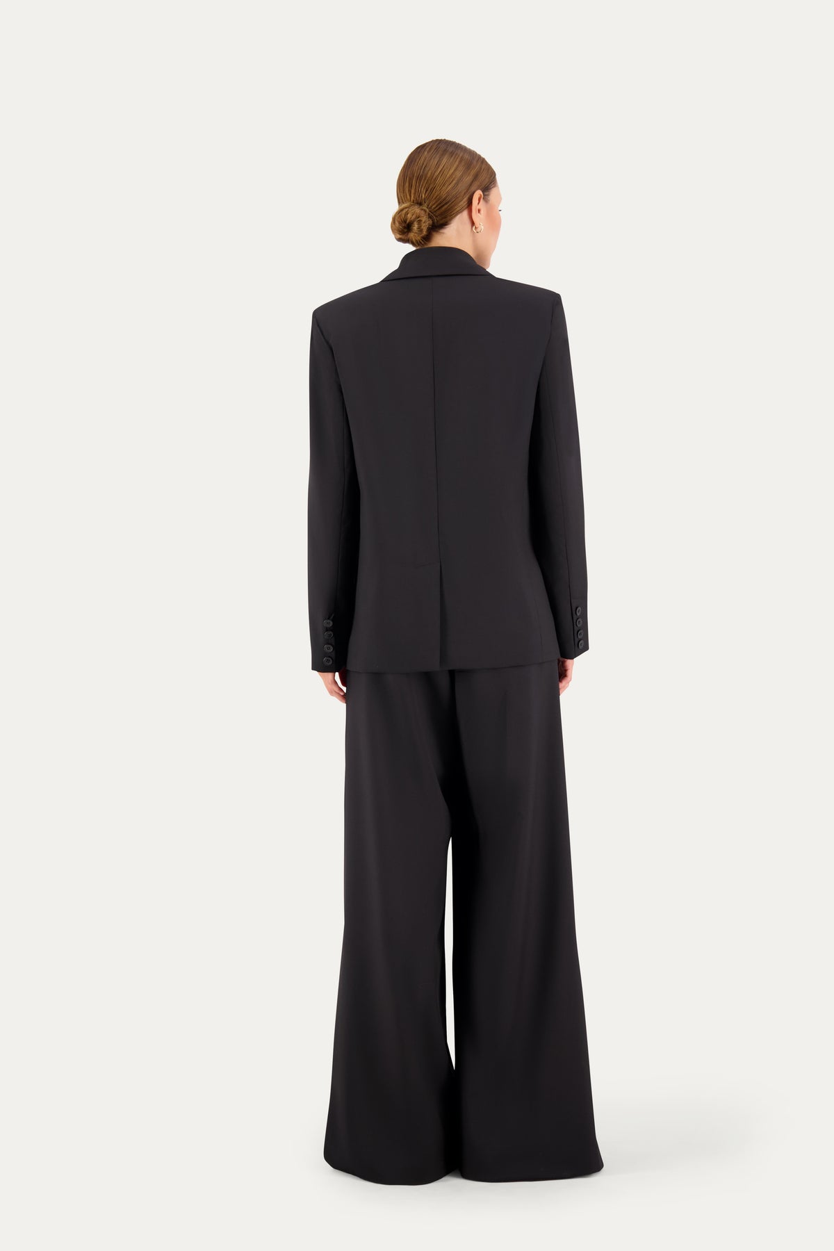 Blazer sartoriale monopetto in lana nero