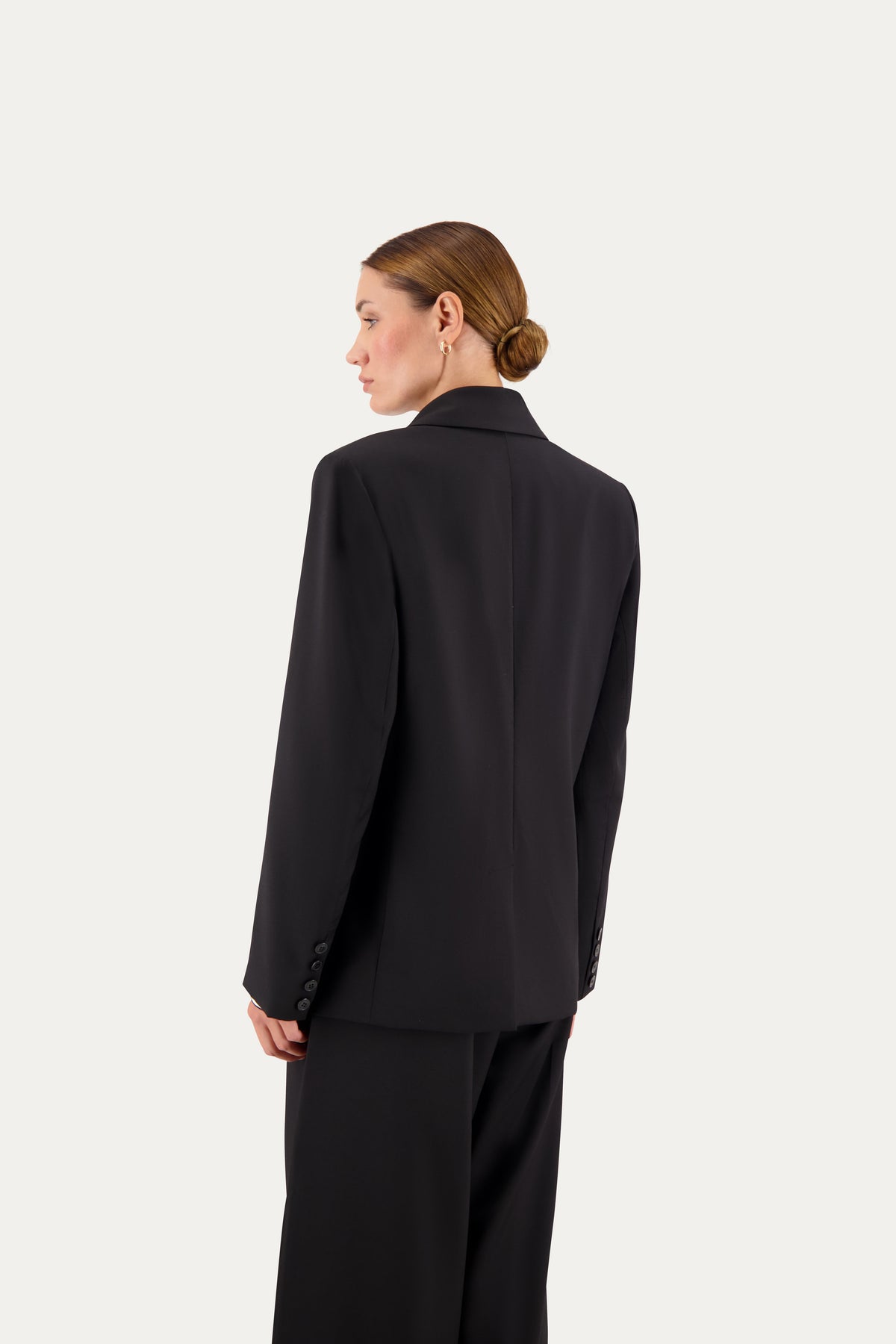 Blazer sartoriale monopetto in lana nero