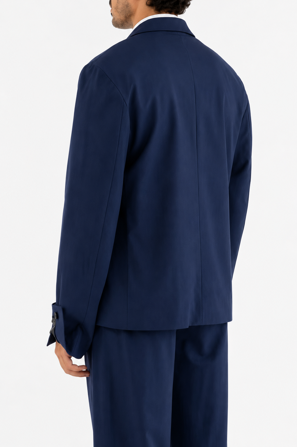 Blazer destrutturato in lana blu