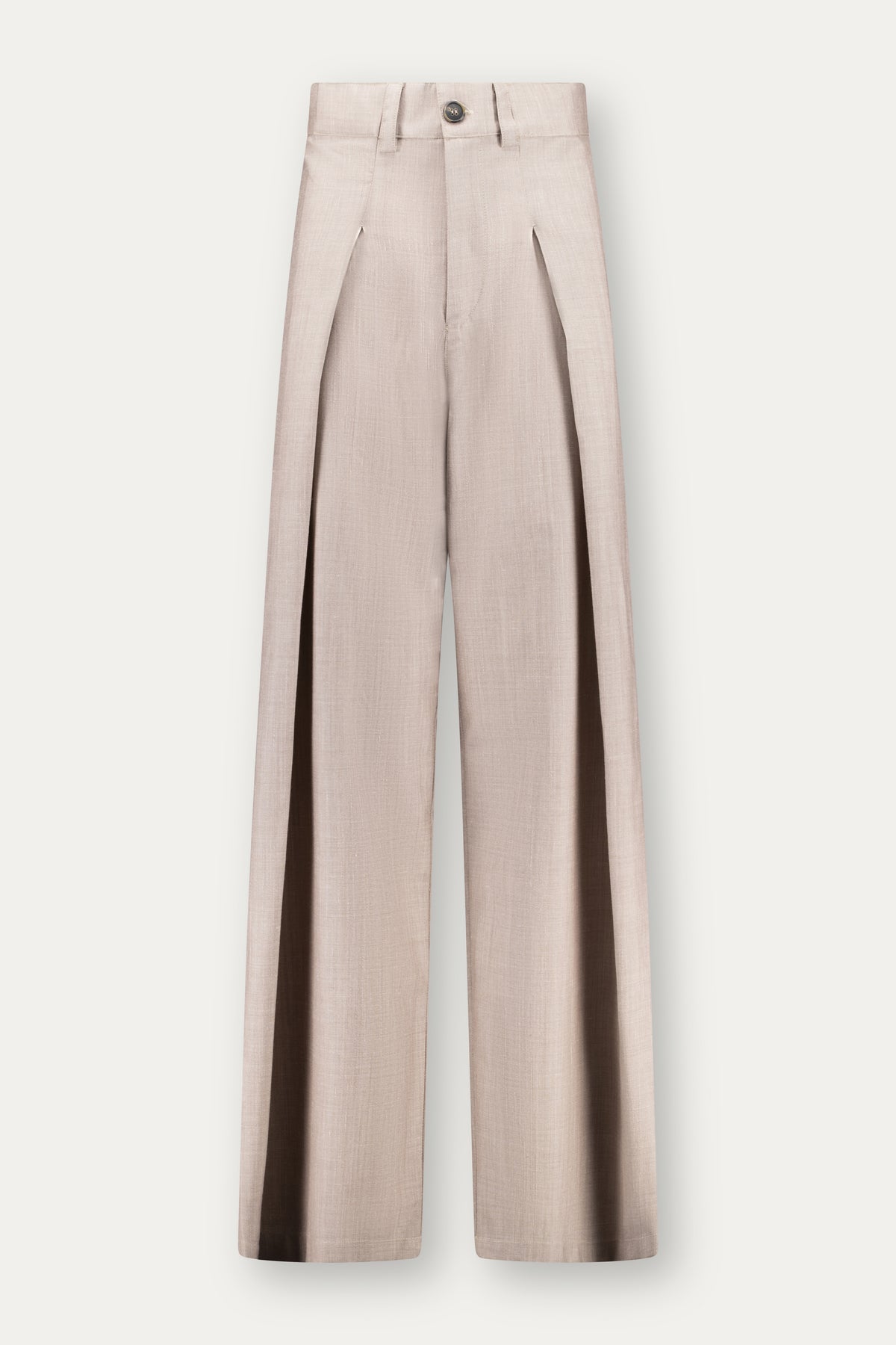 Pantalone con pinces in lana rosa