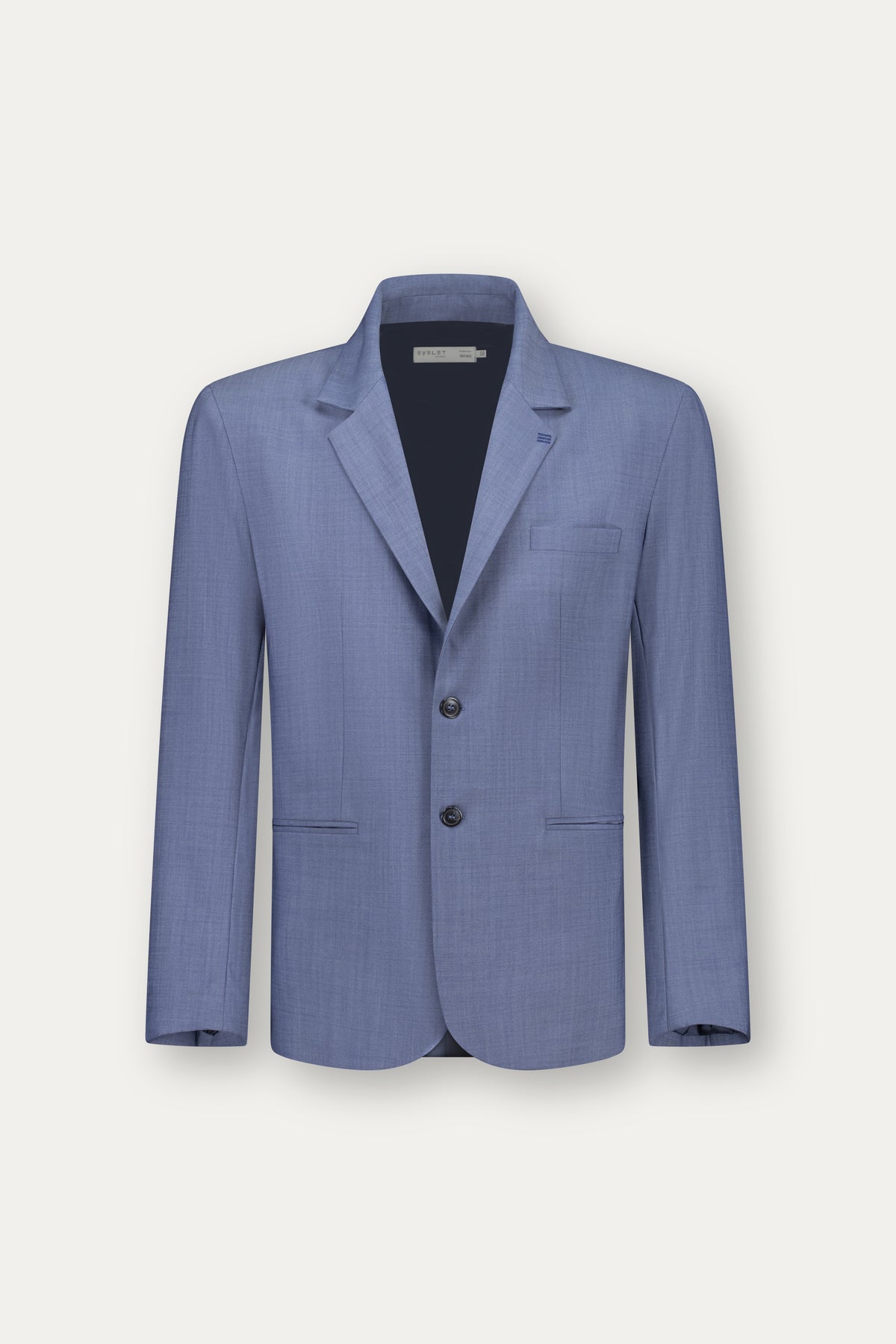 Blazer slim in lana blu chiaro
