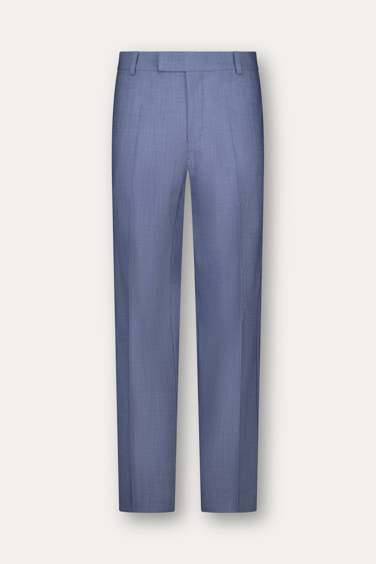 Pantalone dritto slim in lana in blu chiaro