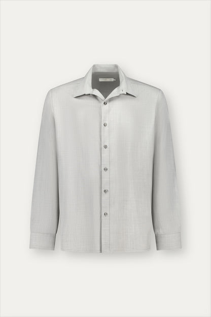 Camicia in fresco lana grigio chiaro