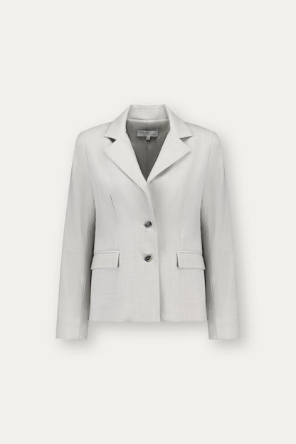 Regular-fit wool blazer with sleeve vent in light grey