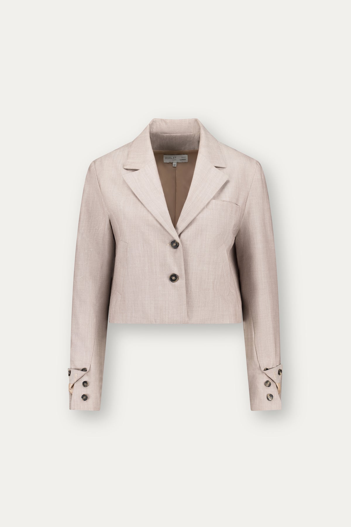 Cropped unstructured wool blazer in pink