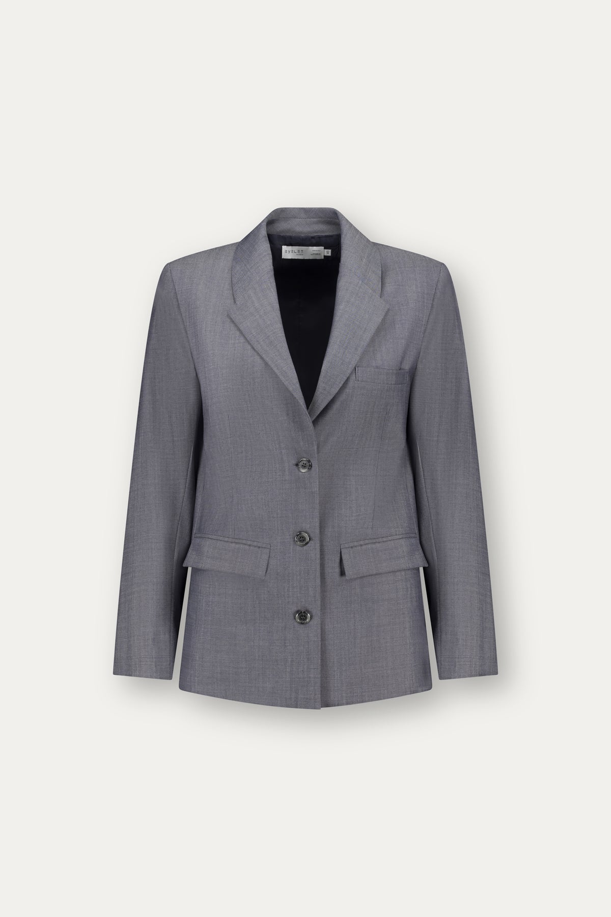Blazer sartoriale monopetto in lana grigio effetto jeans