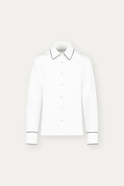 Camicia in cotone con piping