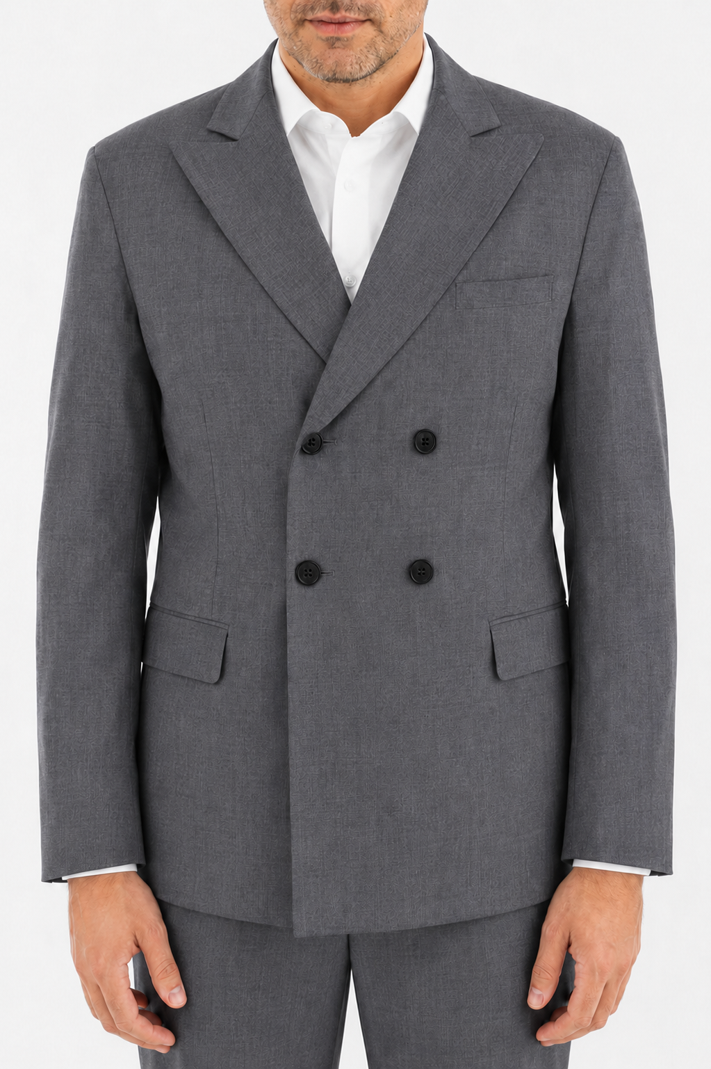 Blazer doppiopetto in lana grigio