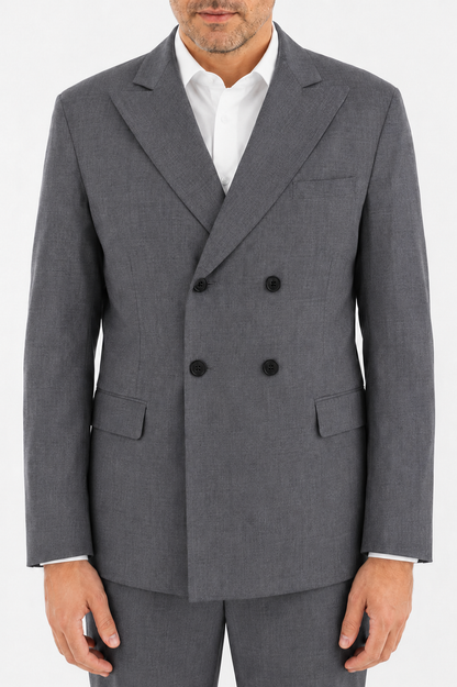 Blazer doppiopetto in lana grigio