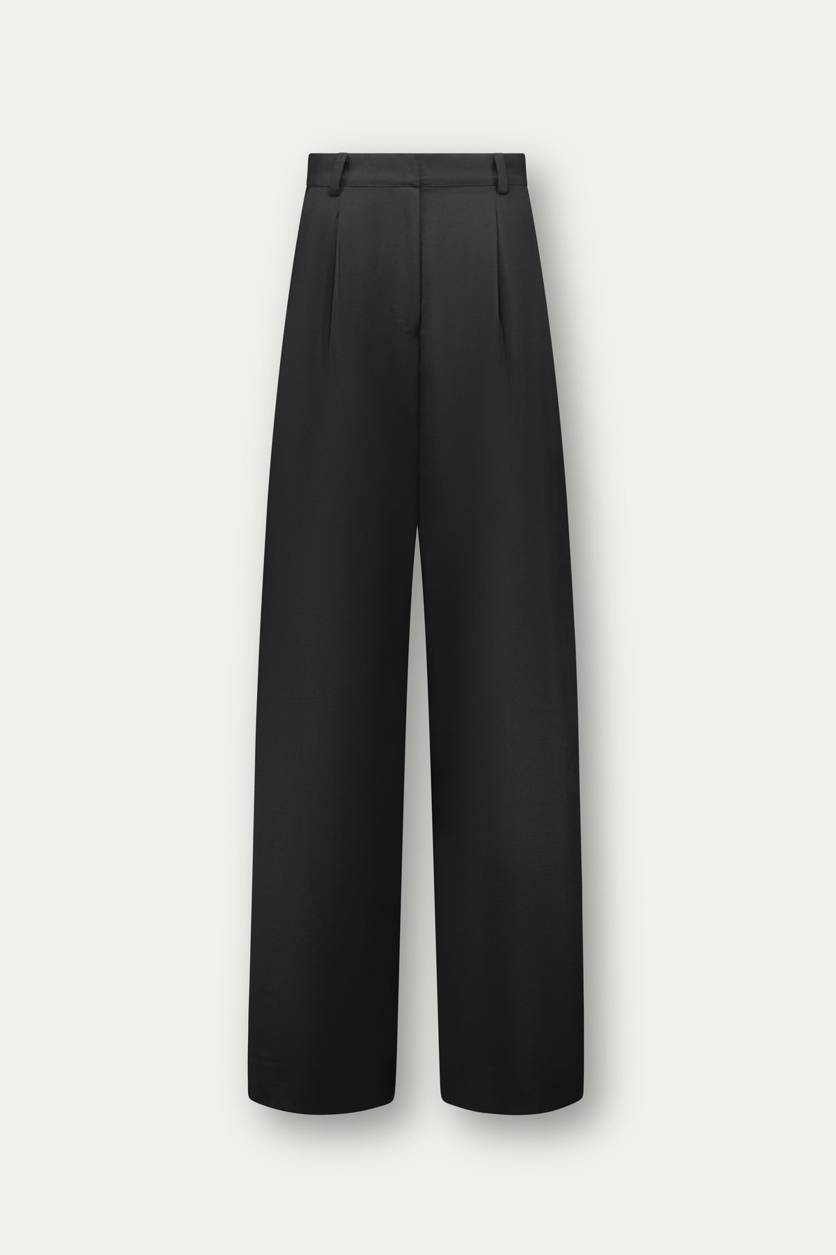 Pantalone sartoriale wide leg in lana nero con spacco laterale