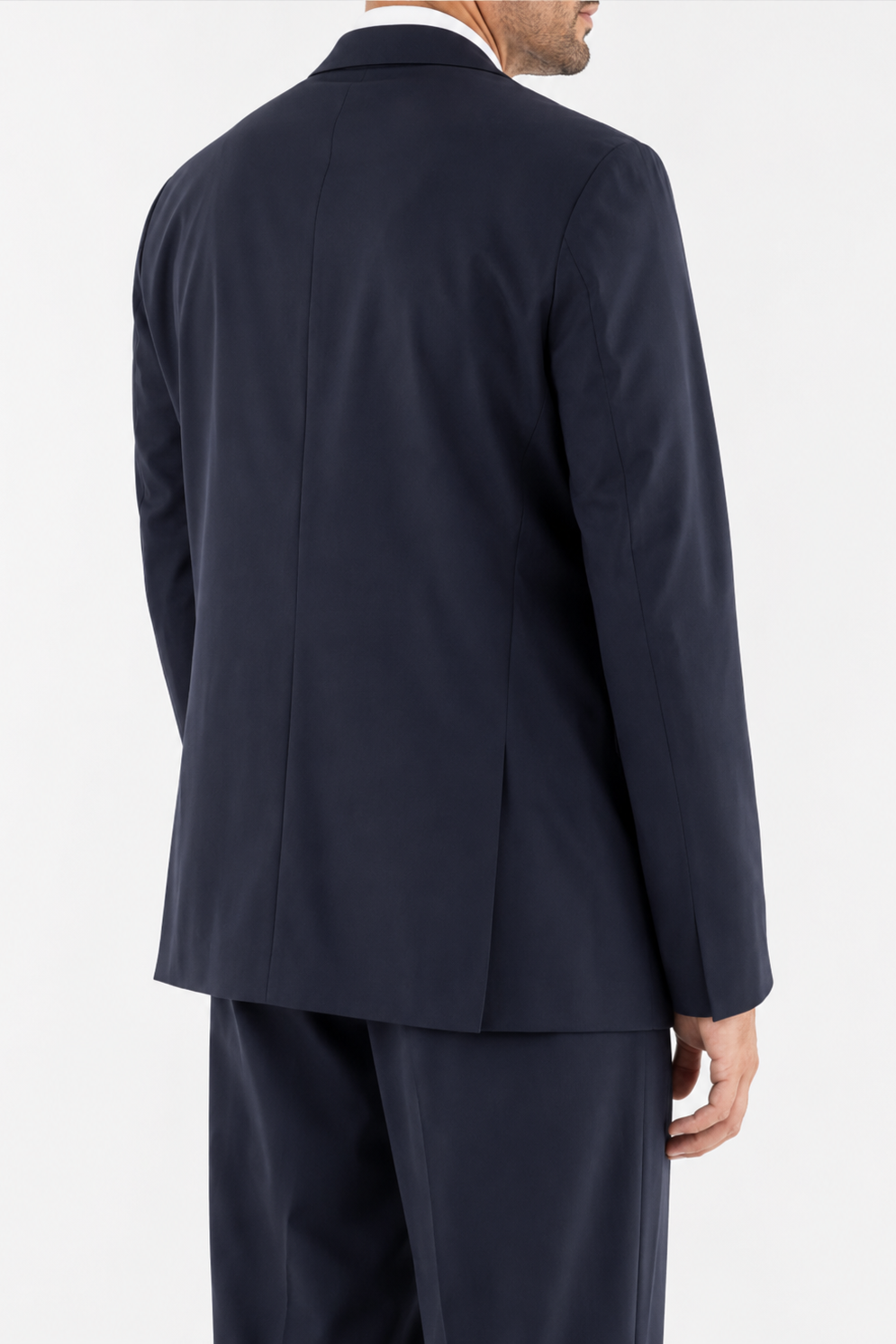Blazer doppiopetto in lana blu navy