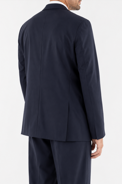 Blazer doppiopetto in lana blu navy