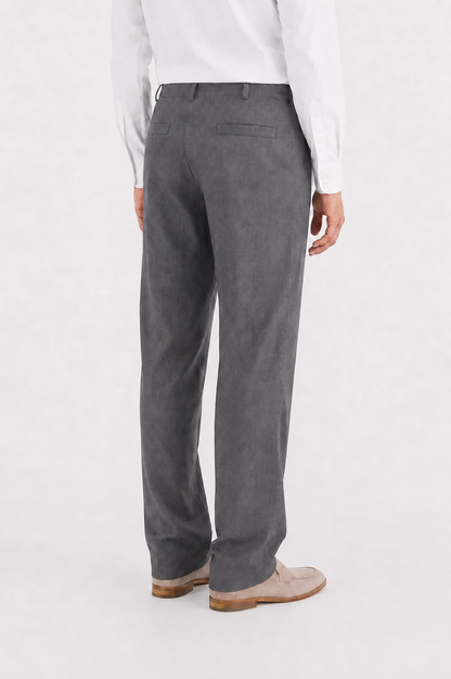 Pantalone dritto in lana grigio